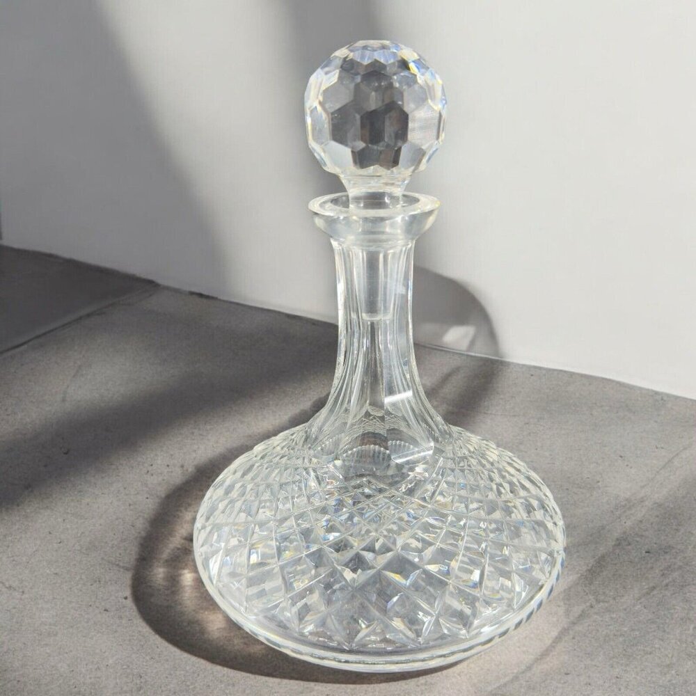 Waterford Clear Crystal Glass Liquor Decanter Stopper Container Heavy Elegant